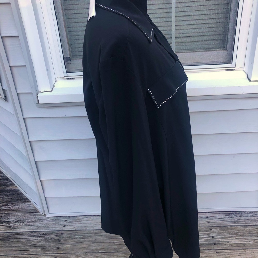 Philippe Marques Button Down Rhinestone/ Black Bl… - image 3